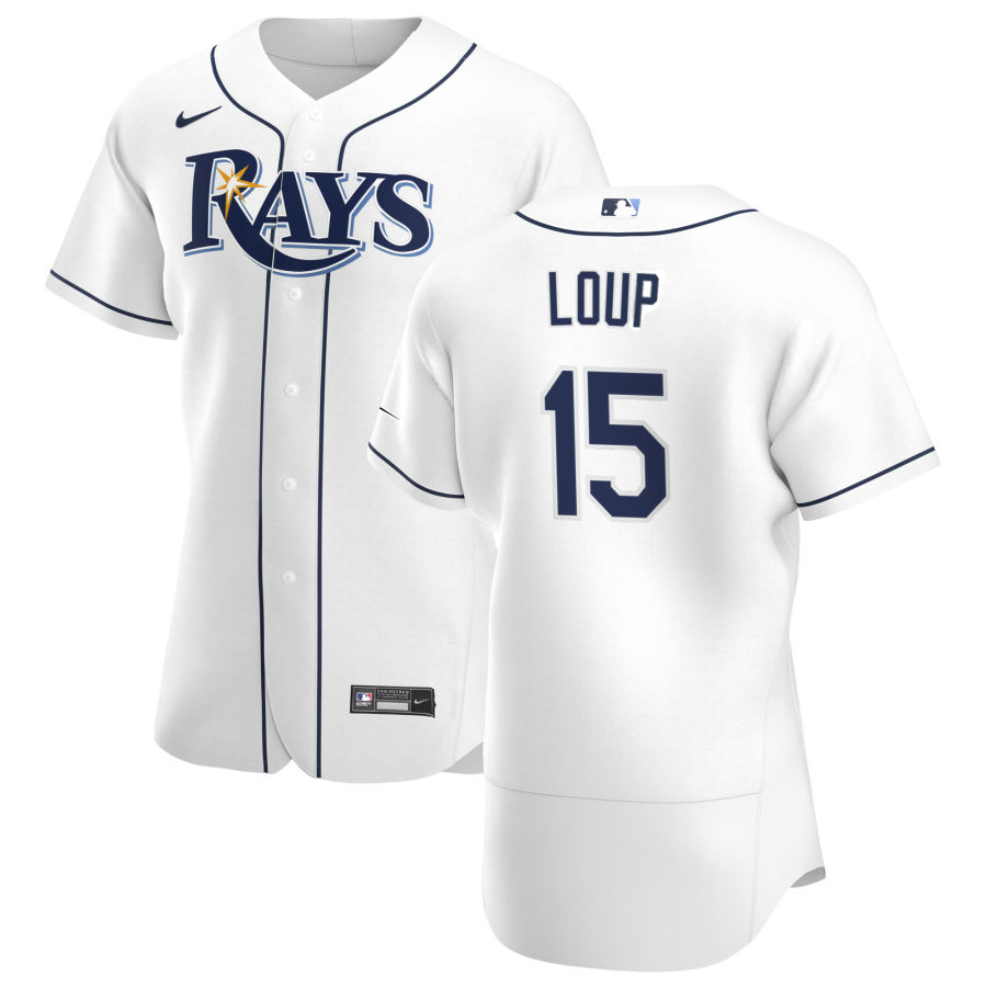 Tampa Bay Rays #15 Aaron Loup Men Nike White Home 2020 Authentic Player MLB Jersey